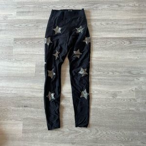 Ultracor black leggings with silver stars size small
